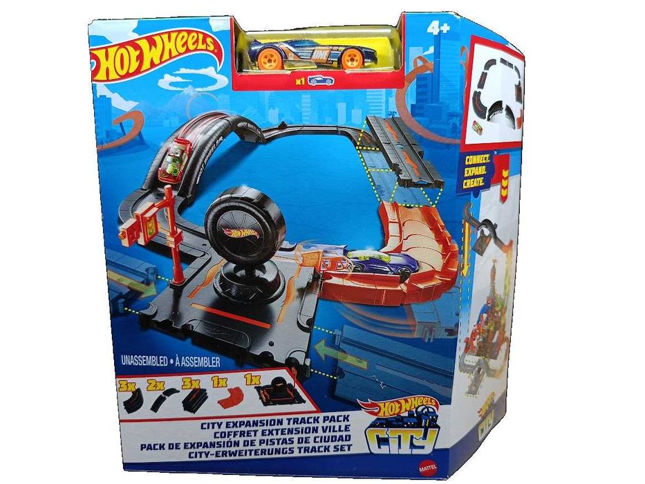 NOWE Hot Wheels City Dodatkowe tory Zestaw do rozbudowy i autko HDN95