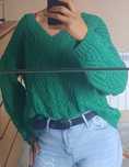 Sweter bocca sweter zielony oversize sweter dekolt V