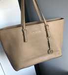Oryginalna torebka Michael Kors jet set travel brązowa/beżowa MK
