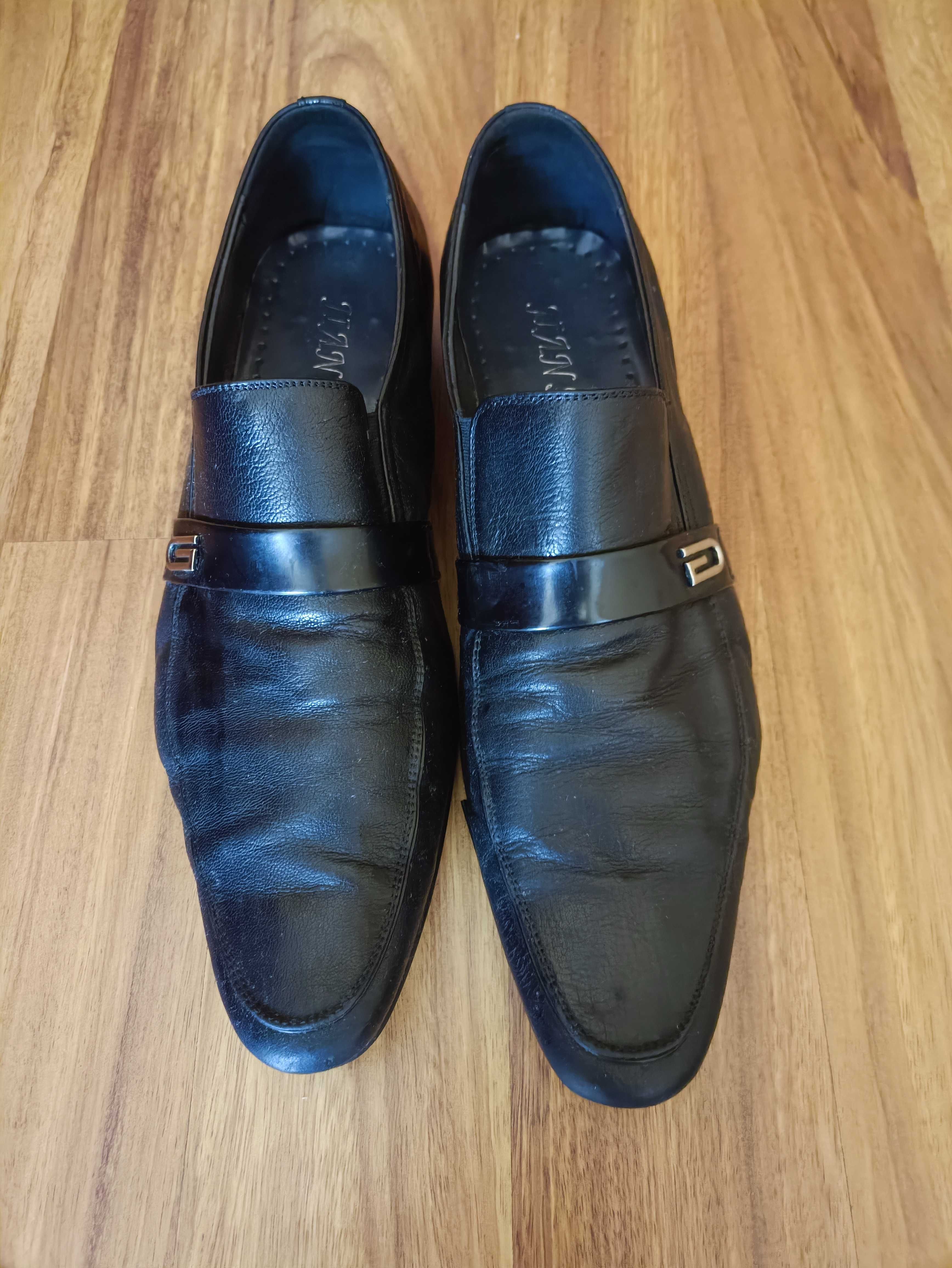 Кожаные мужские туфли черные 44 размер туфлі