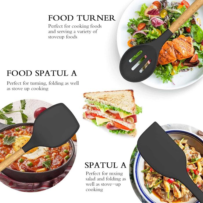 Nowe przybory kuchenne / łyżki / silikonowe / 25 el. / zestaw !1496-U!