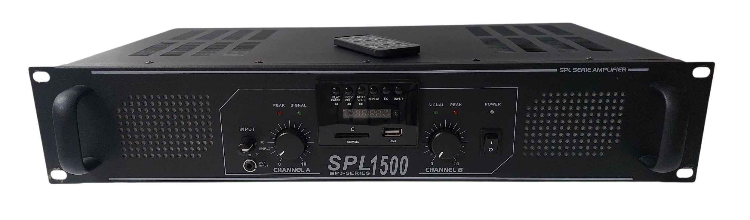 Wzmacniacz SKYTEC 1500 MP3 z Pilotem