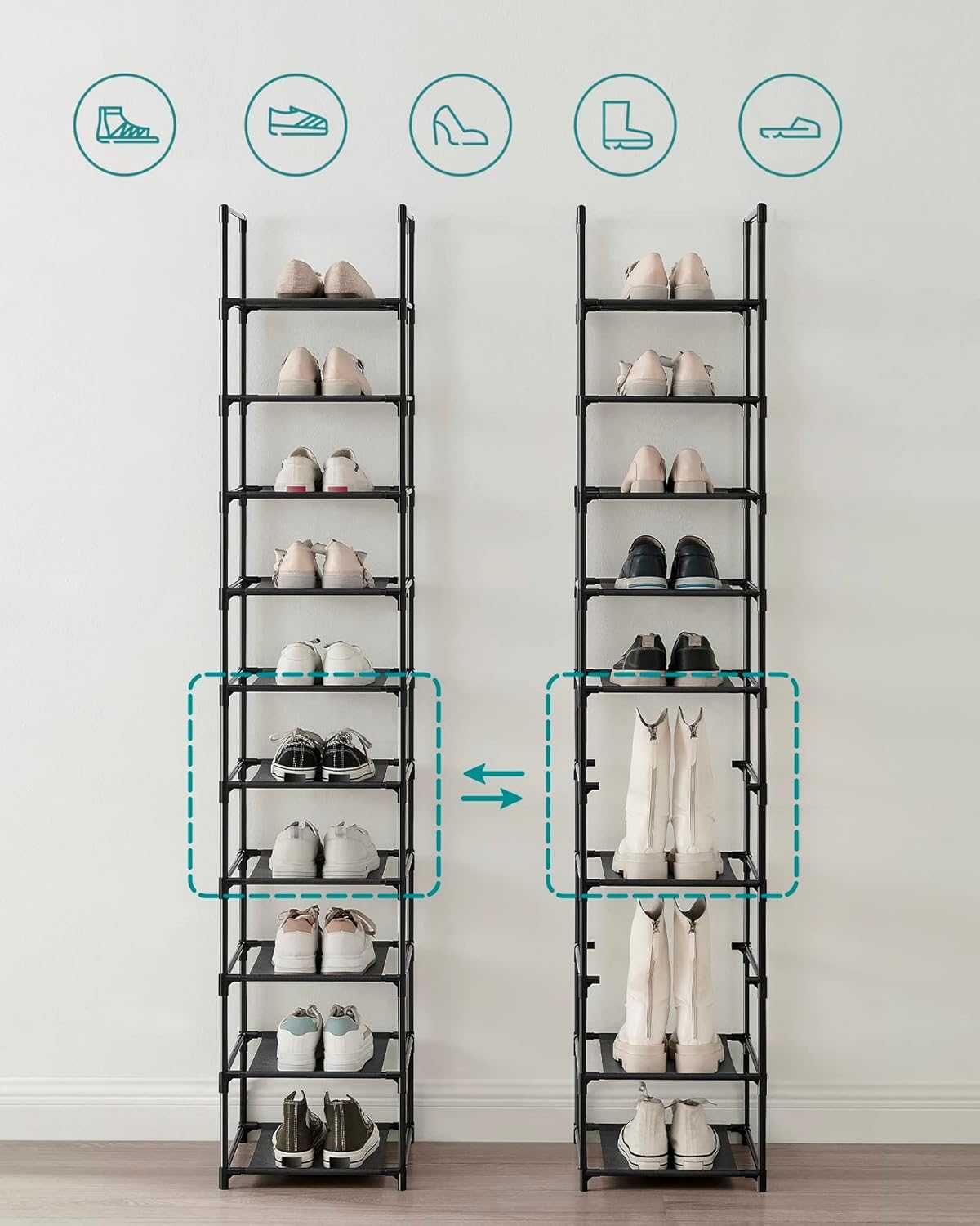 Regał na buty otwarta szafka na buty 33 x 33 x 173 cm organizer