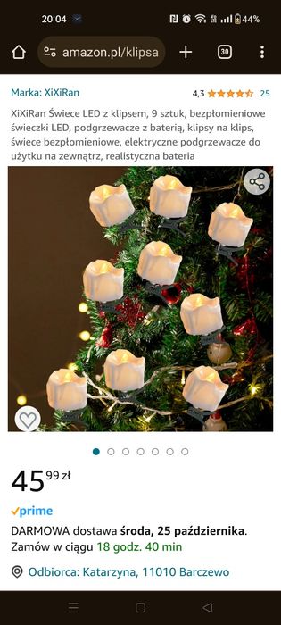 Lampki/świeczki z klipsami