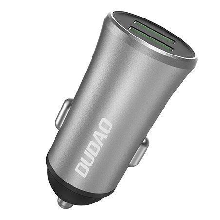 Dudao 3,4A inteligentna ładowarka samochodowa 2x USB srebrny