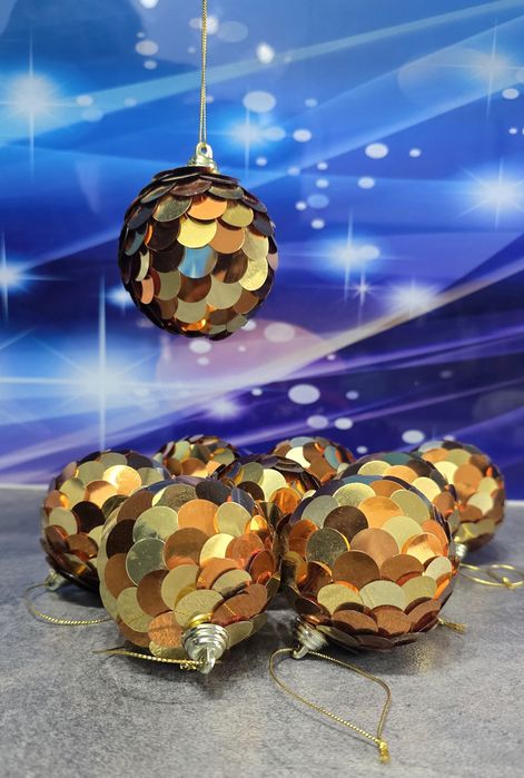 Bombki szyszki 9 szt złote