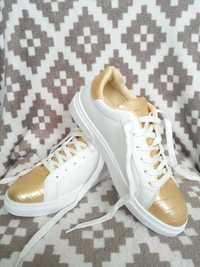 Nowe buty biało-złote roz 38