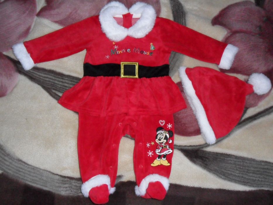 Новогодний костюм, велюровый человечек Минни 3-6 мес.,новий рiк