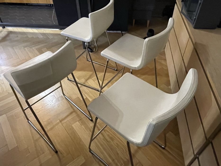 2 hokery skórzane wysokie krzesła IKEA BERNHARD