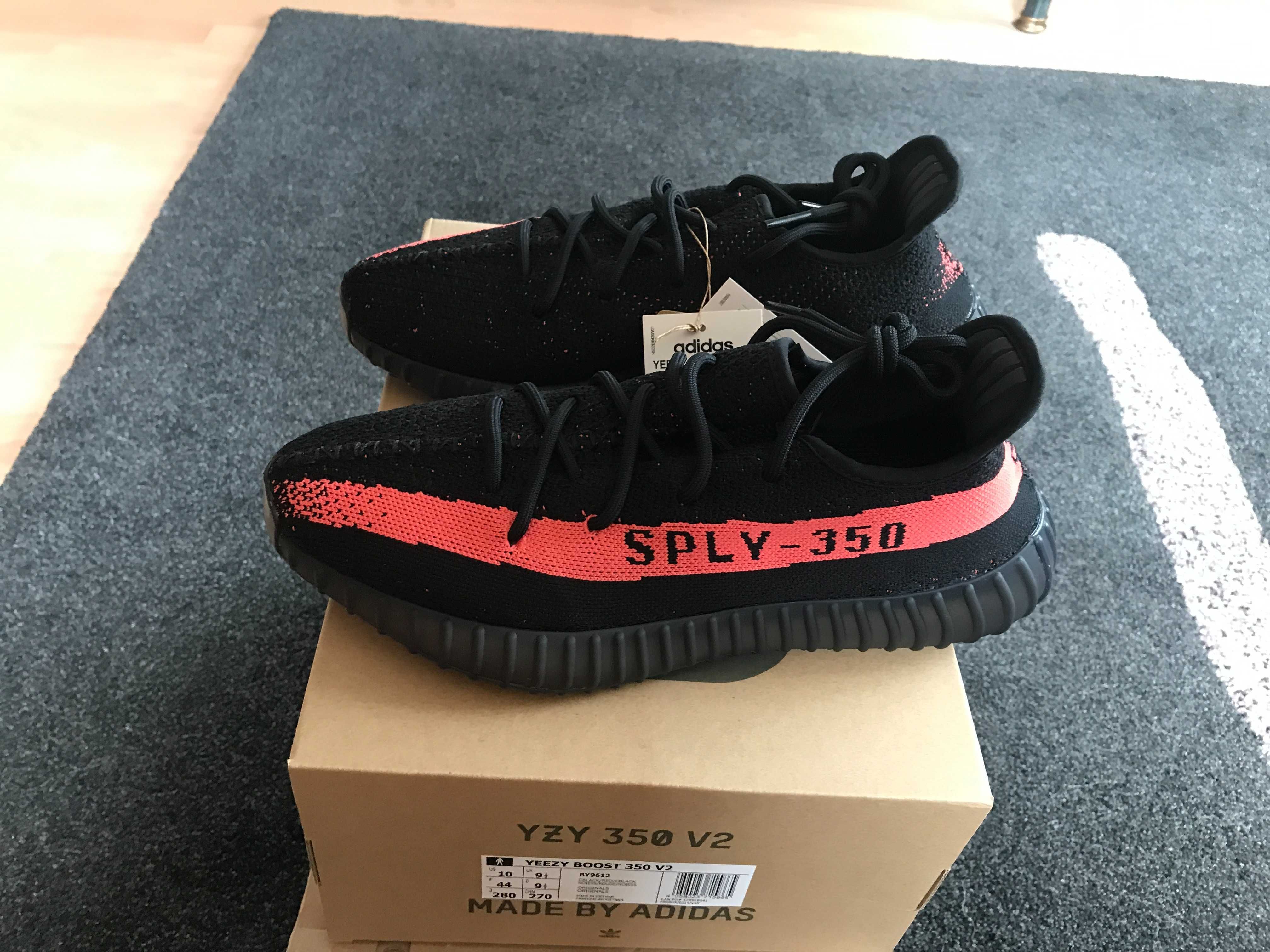 NOWE Adidas Yeezy Boost 350 V2 Core Black Red r.44 (10 US)