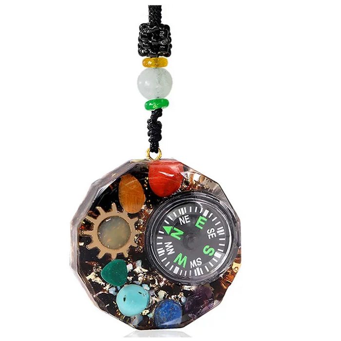 Naszyjnik Orgonitowy KOMPAS Obsydian Lazuryt Ametyst Topaz Jaspis