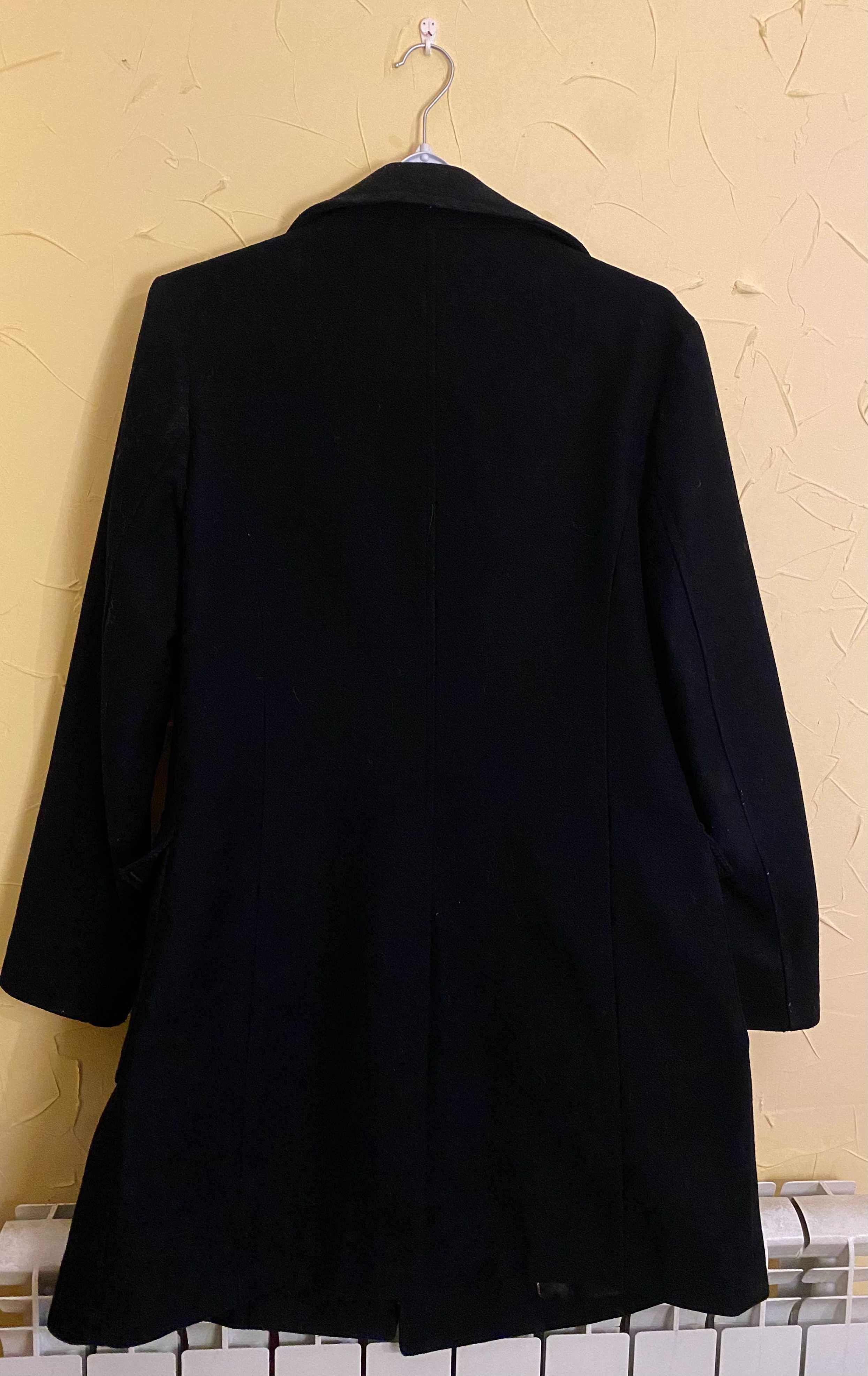 wełniany, czarny, klasyczny płaszcz męski Tommy Hilfiger 100% oryginał