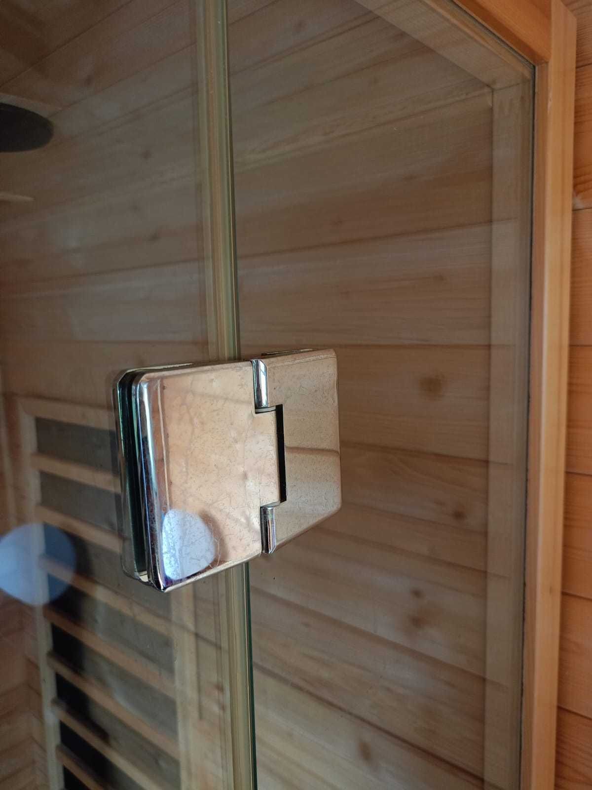 Sauna kabina infrared podczerwień szklana ze szkłą radio LED panele