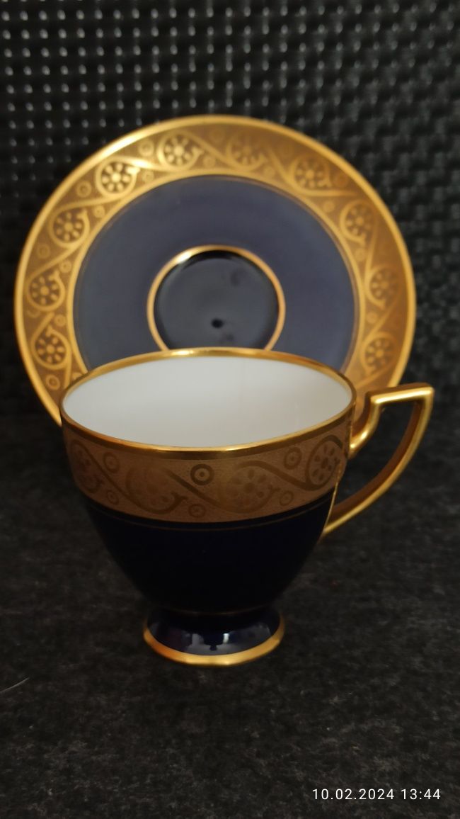 Porcelana Waldershof Rosenthal DUO 150 ml Złocona Jubilerska  22 K Au