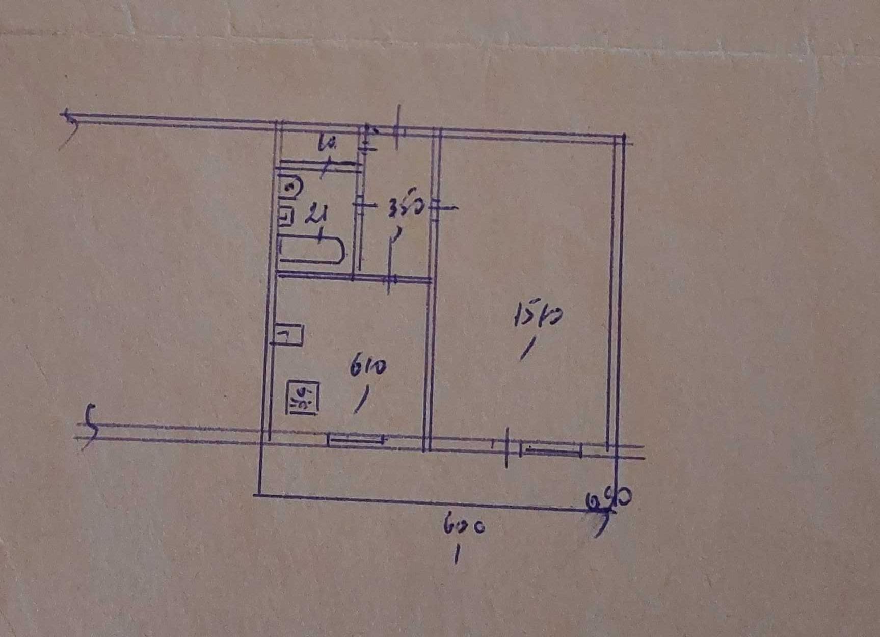 1-кімнатна на пр.Правди 88а, Виноградар