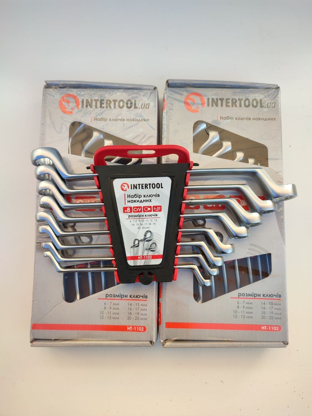 Набор ключей накидных 8 ед 6-22 мм Cr-V INTERTOOL HT 1102