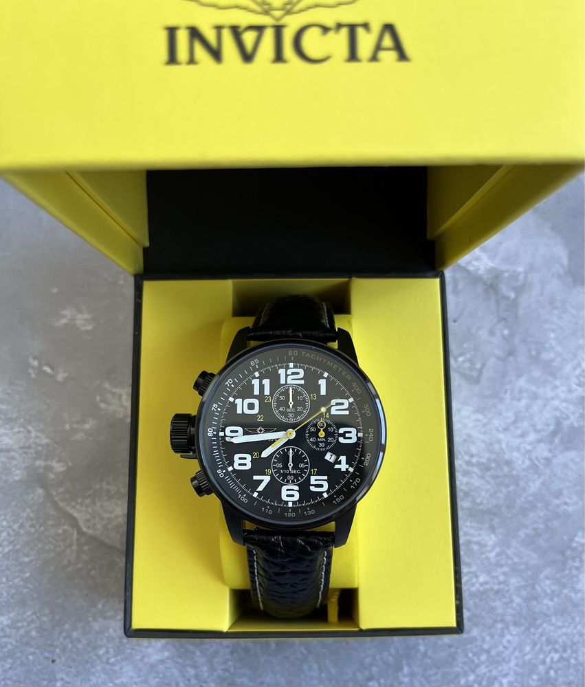 Invicta 3332 I-Force Aviator годинник шкіряний ремінець инвикта Ø46мм