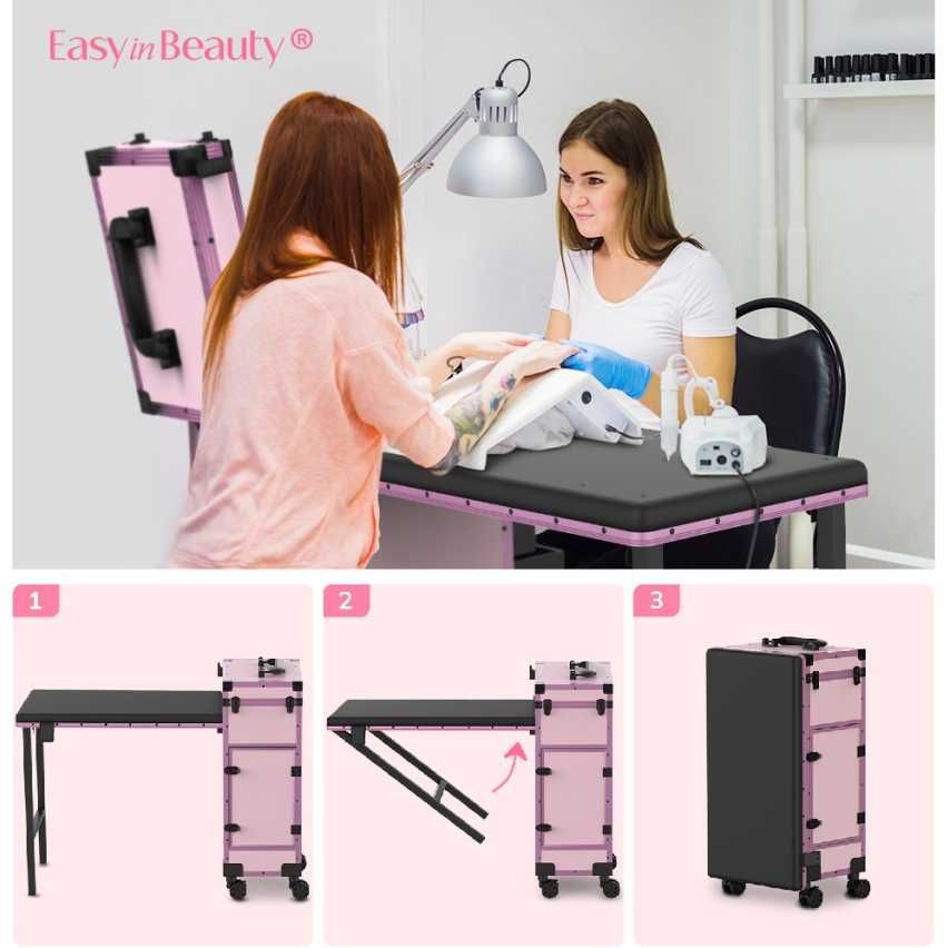 Mala de Maquilhagem Profissional com Mesa e Gavetas (NOVA)