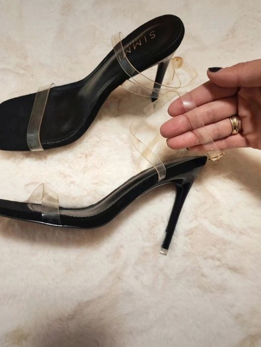 Modne transparentne szpilki damskie 37 wesele chrzciny old money