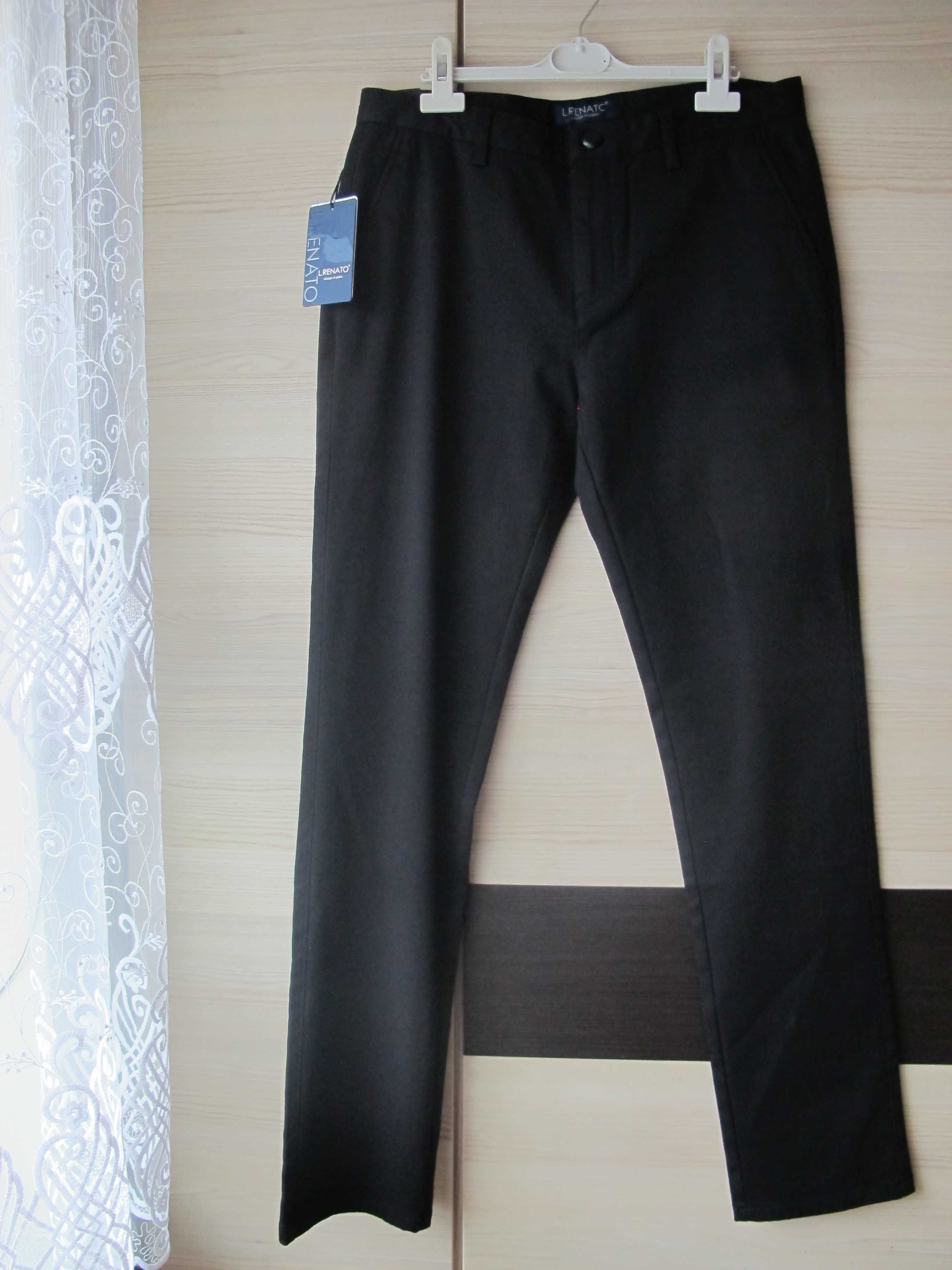 nowe czarne eleganckie spodnie męskie chłopiec w 33 L 34 bawełna