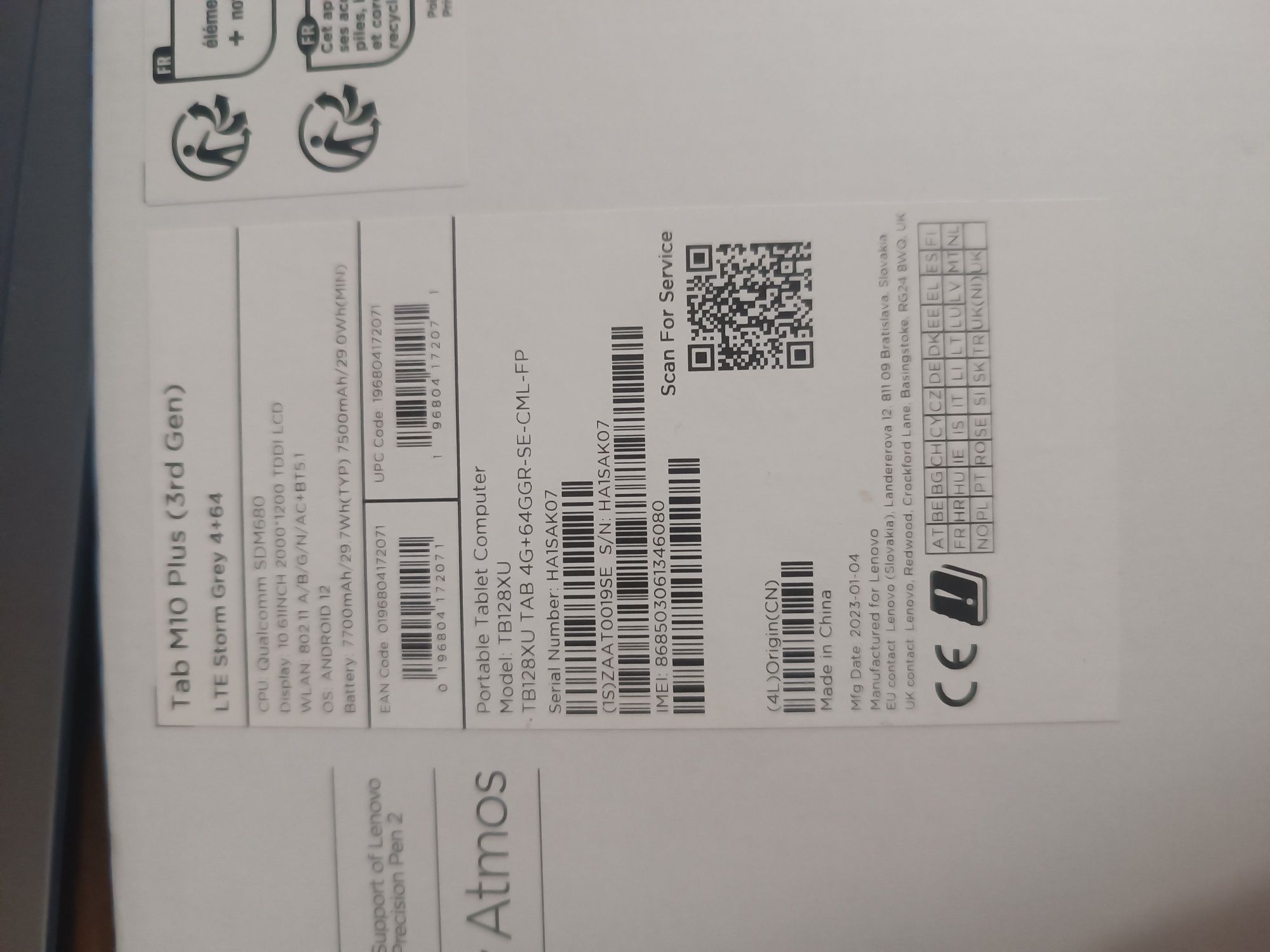 Продам планшет Lenovo tab M10 Plus (3rd Gen) 4/64