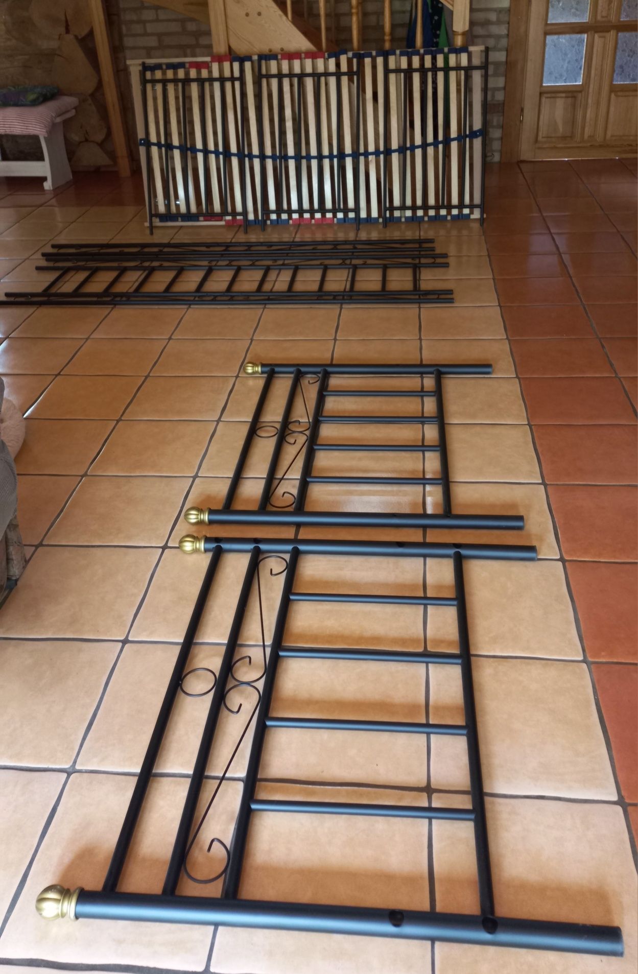Łóżko metalowe czarne 90x200cm