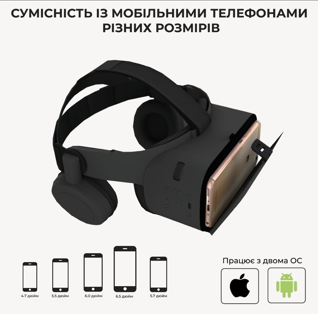 Окуляри віртуальної реальності BOBO 3D VR Z6 для смартфонів з пультом