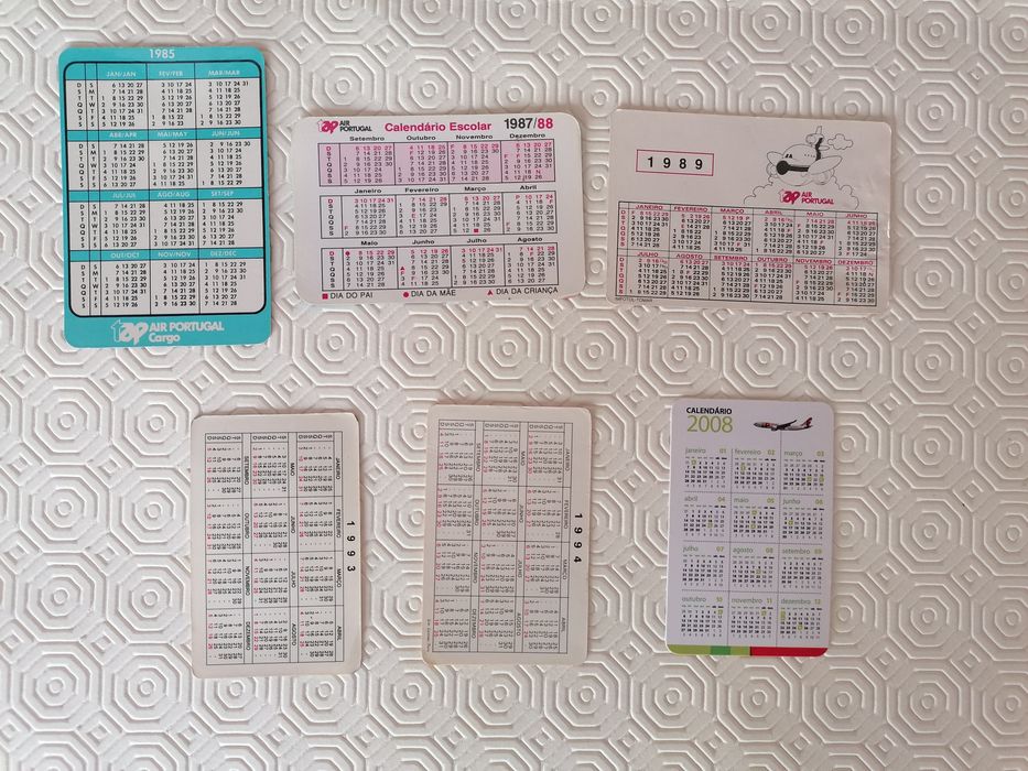 Conjunto de 6 calendários da companhia aérea portuguesa TAP