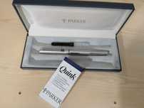Parker 25, pióro wieczne, chrom, tłoczek i 5 naboi