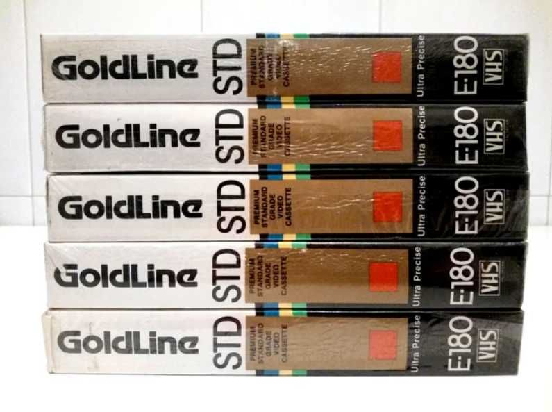 5x Cassetes GoldLine VHS E-180 STD Ultra Precise