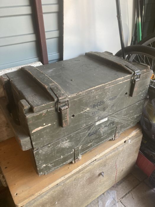 Skrzynia wojskowa drewniana