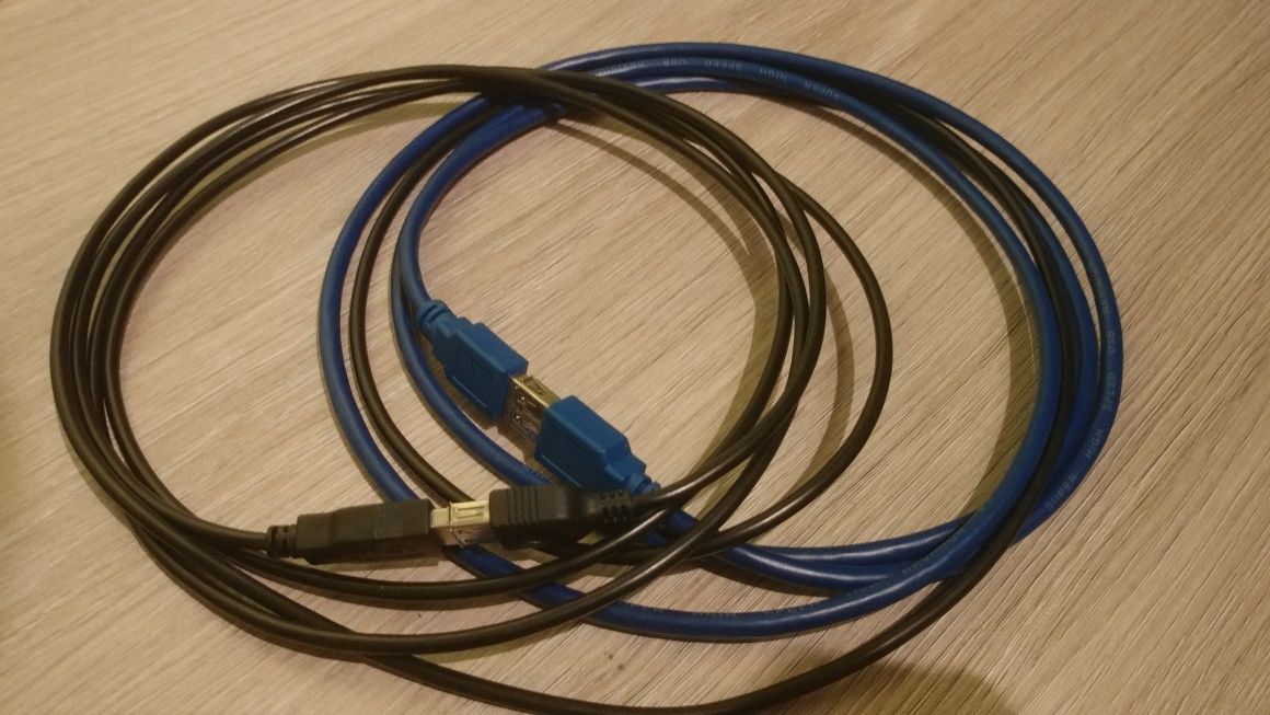 Przedłużacze USB 3m, 2m, 1,7m  1m