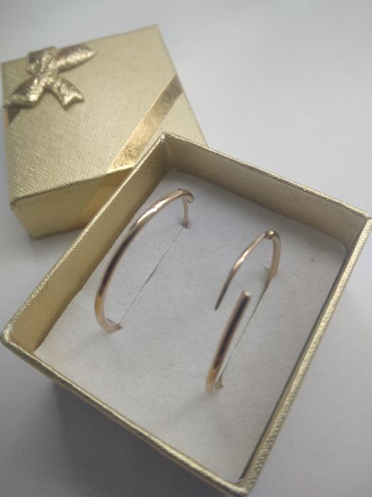 Złote kolczyki gładkie koła złoto 585 średnica 2,5cm  976