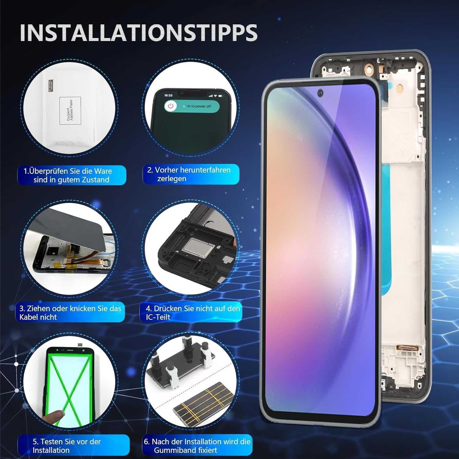 RongZy Wyświetlacz do Samsung Galaxy A54 5G SM-A546B LCD z narzędziami