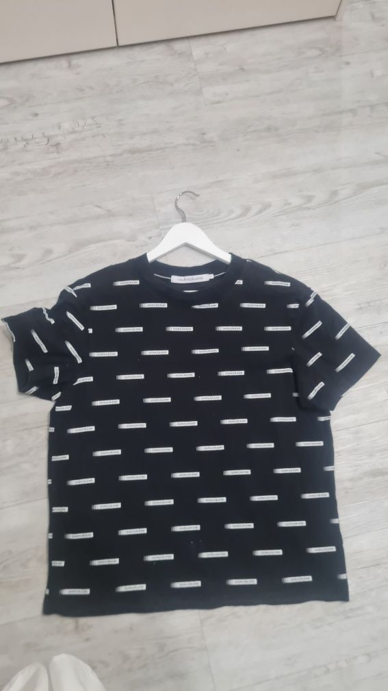 T-shirt męski koszulka calvin klein czarna logo premium rozm m orygina