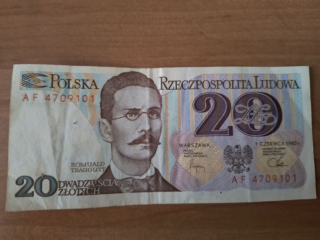 Banknot kolekcjonerski PRL 20 złotych Traugutt