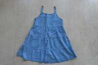 Sukienka letnia na ramiączkach jeansowa; 128/134cm; 8-9l; F&F Kids