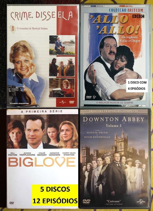 B: DVDs Séries TV 0,40 cêntimos, vários discos, Documentários, ficção!