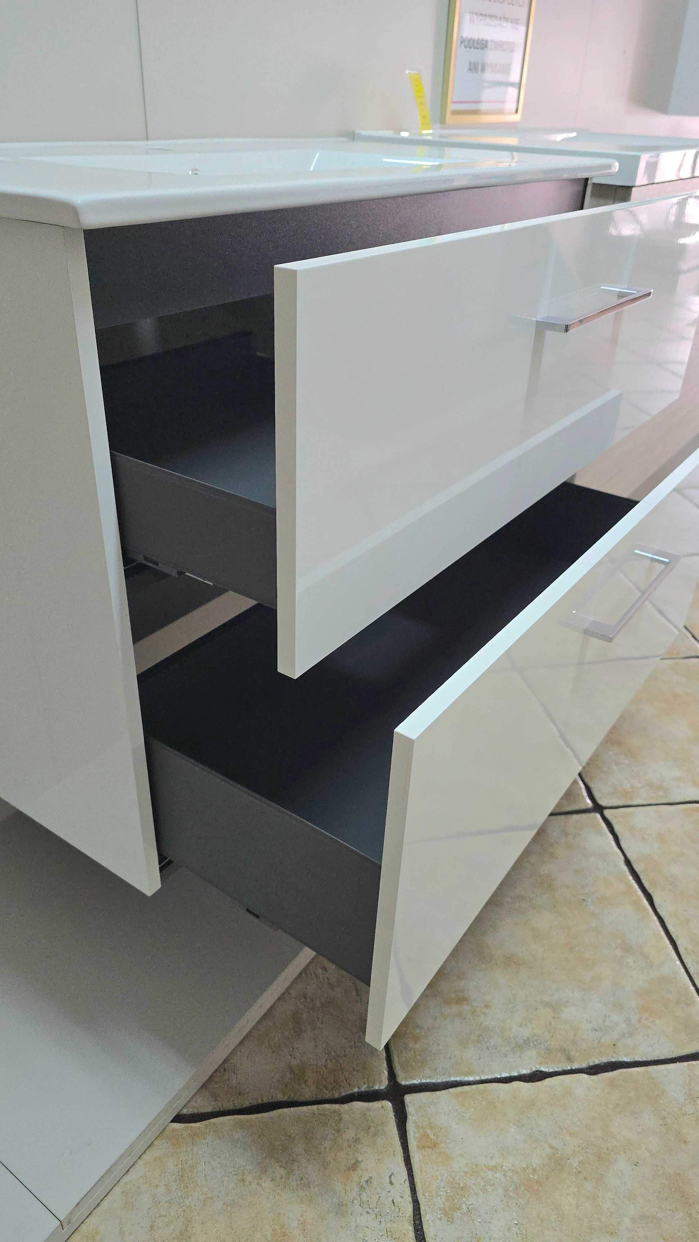Szafka łazienkowa ORiSTO z umywalką 90 cm, biała w połysku