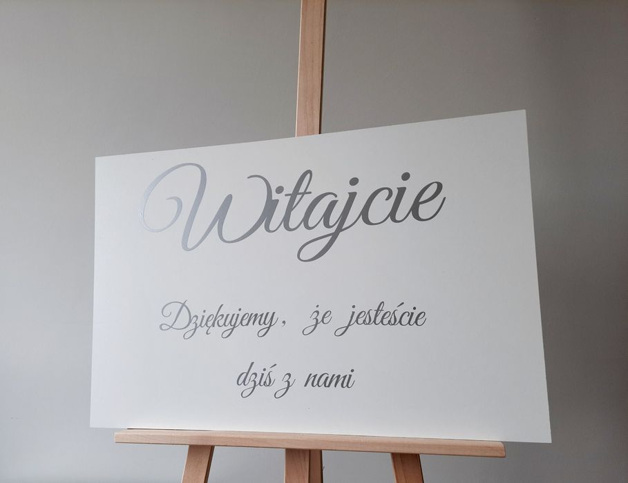 Witajcie dziękujemy że jesteście tablica powitalna tablica ślubna