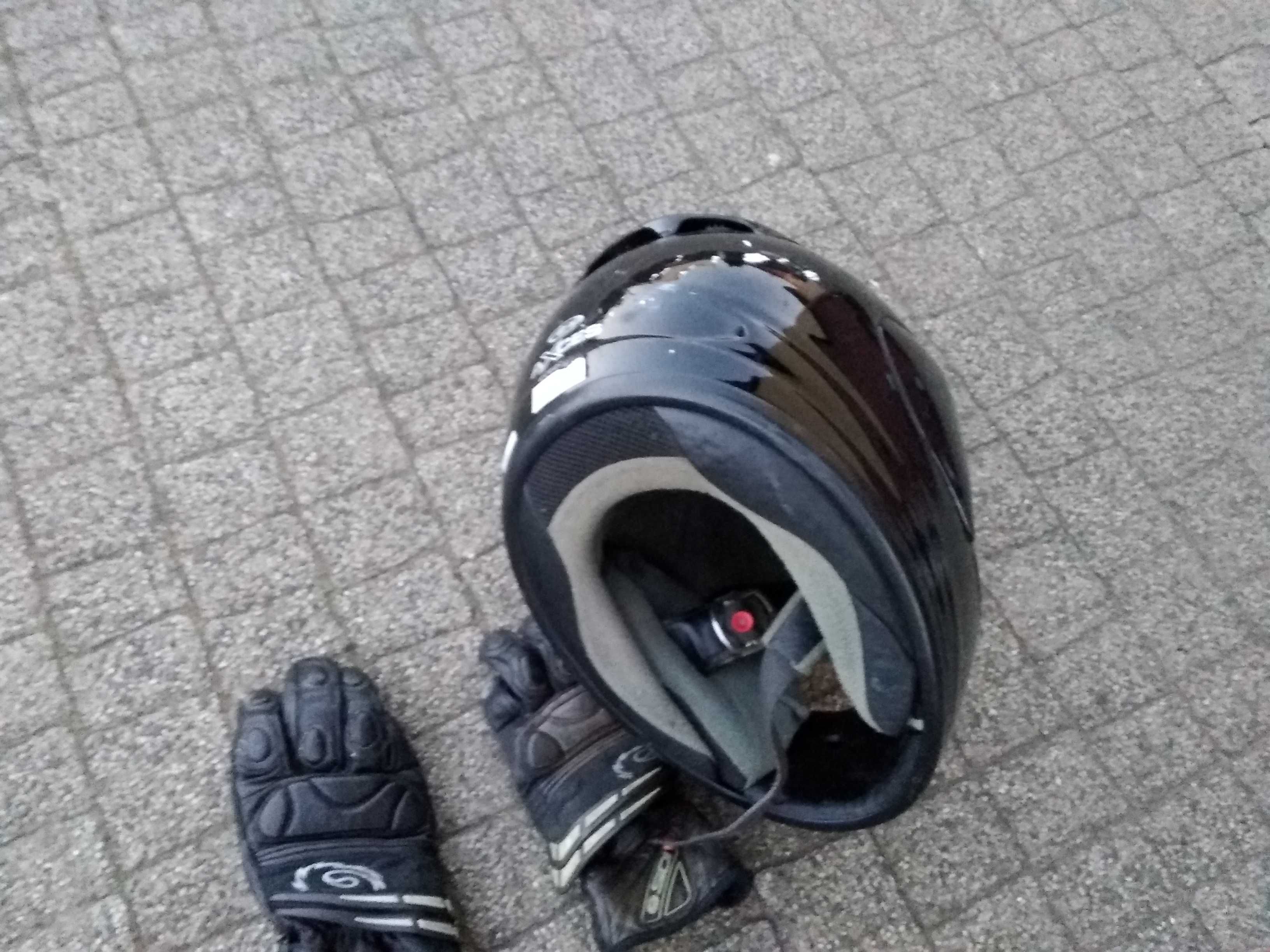 Wykrywacz metali Kask ARAI na motor rękawice motocyklowy