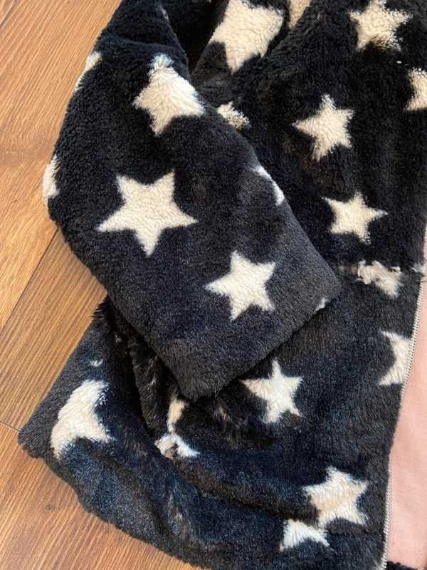 Kurtka futerko steve madden 98 104 czarne gwiazdki lekka