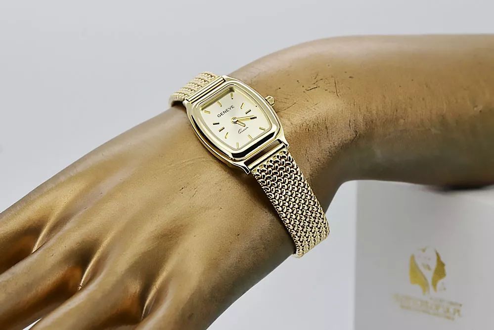 Złoty zegarek z bransoletą damską 14k Geneve lw042y&lbw003y Poznań