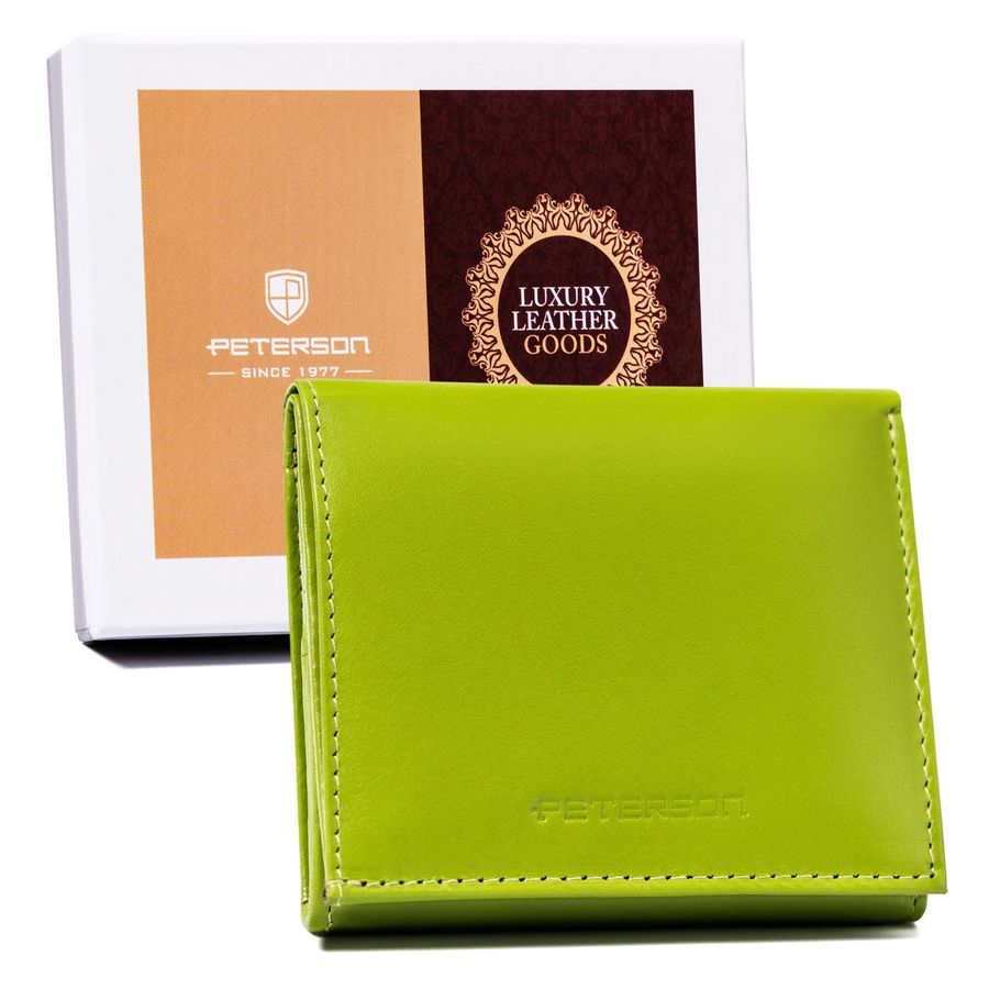 Mały, skórzany portfel damski na karty z systemem RFID Protect