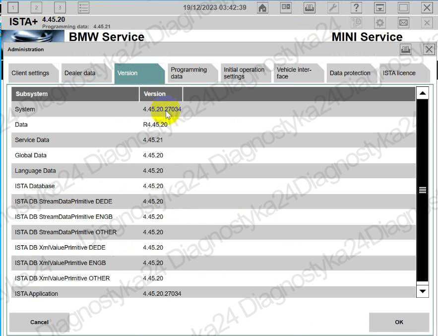 ISTA 4.45 12.2023 + ISTA-P 3.71 Najnowsza Wersja BMW Icom Enet K D can