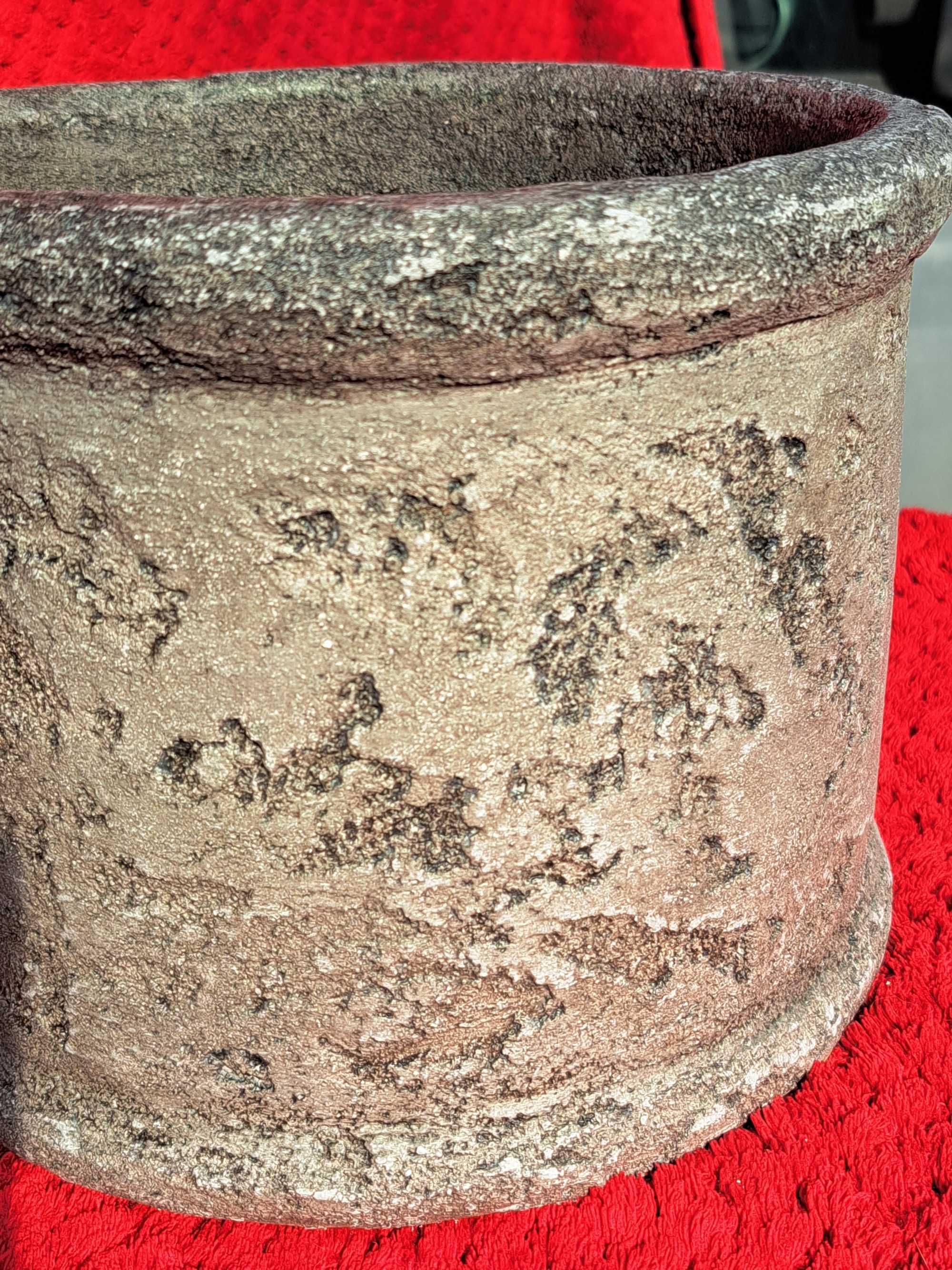Doniczka ceramiczna glina cylinder 24x19 HEXA beton architektoniczny