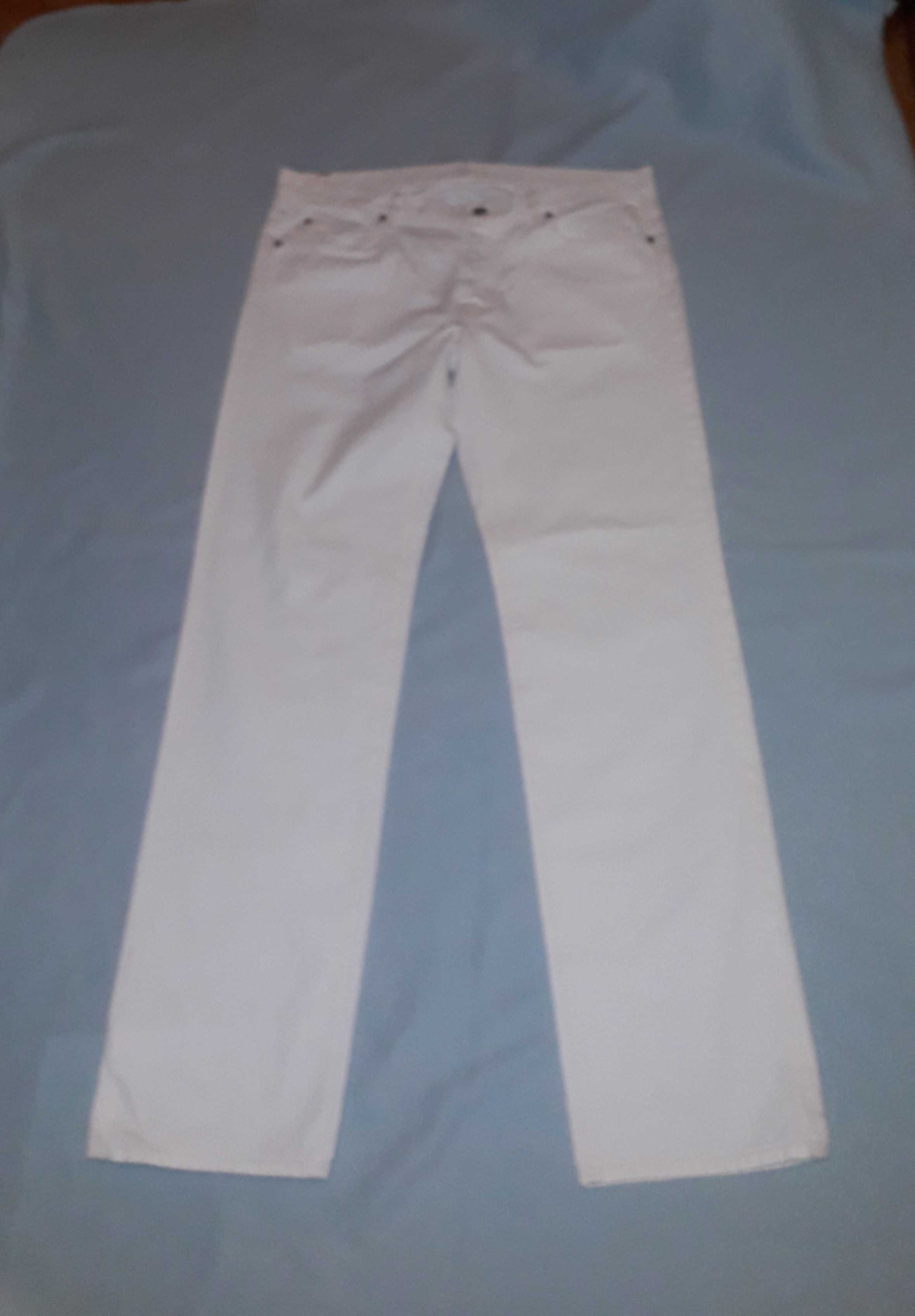 Jeansy białe spodnie od 7 for All Mankind z USA, W36 L34