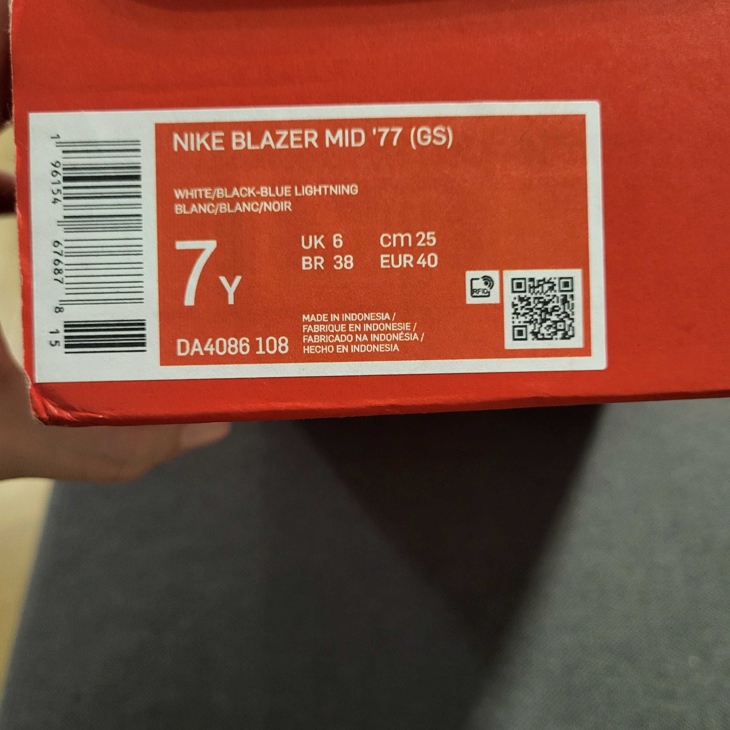 Nike Sportswear BLAZER MID 77 - Sneakersy wysokie r. 40 biało-czarne