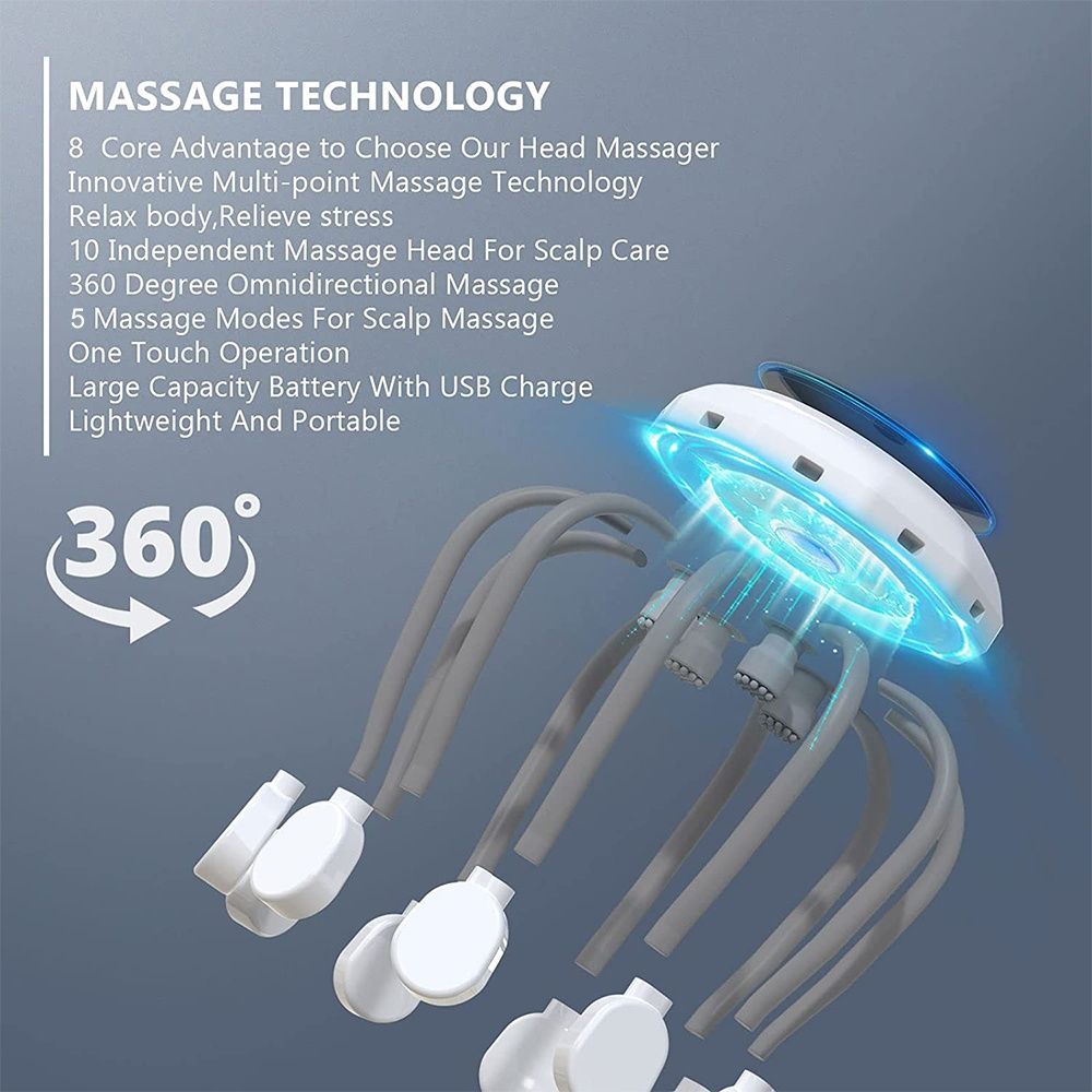 Elektryczny masażer głowy/terapia czerwonym światłem/muzyka relaksacyj