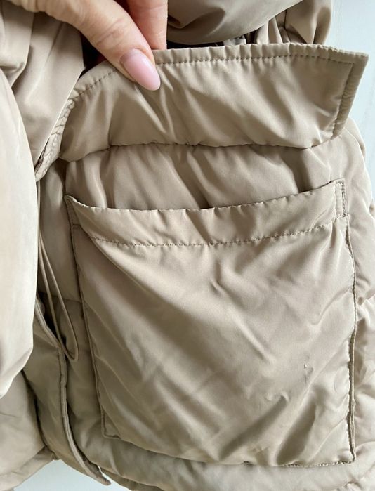 Пуховик бежевий натуральний пух